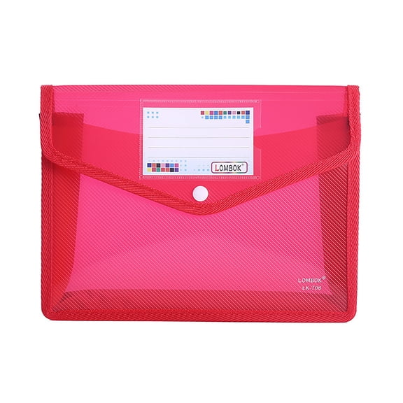 Solivara Plastic Folders With Pockets And Prong Envelope Expanding Wallet With Closure A5 Size(Red,One Size)