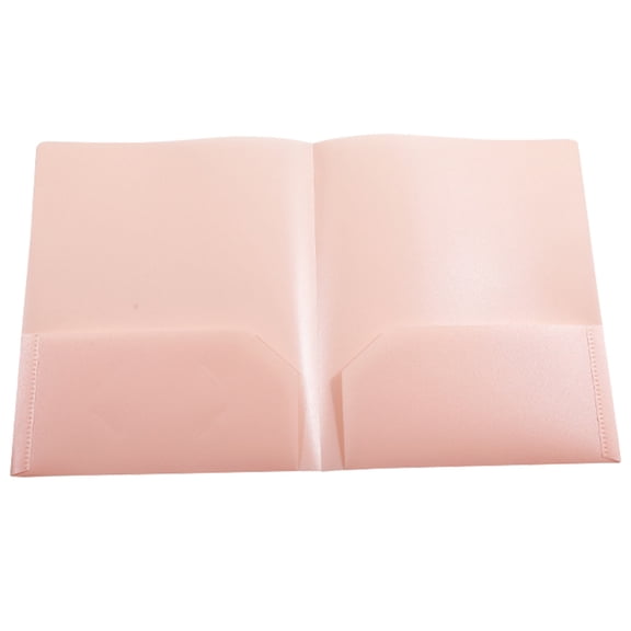 Solivara Plastic Folders With Pockets Standard Letter Size Document Organizer With Business Card Slots For Home Office And Filing(Pink,9.37*11.42in)