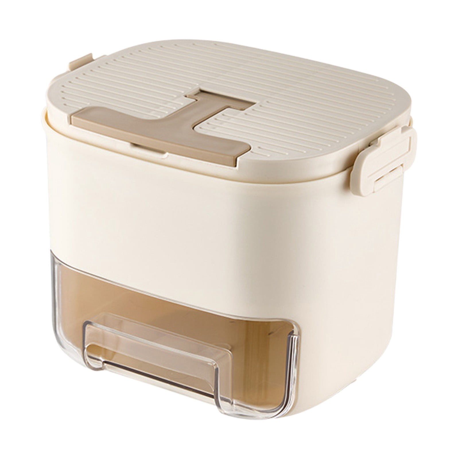 Solivara Portable Countertop Ice Maker Machine Plastic Ice Bucket With Handle And Grid Simple Press Operation For Home Kitchen Freezer(White,6.1*7.52*6.06in)