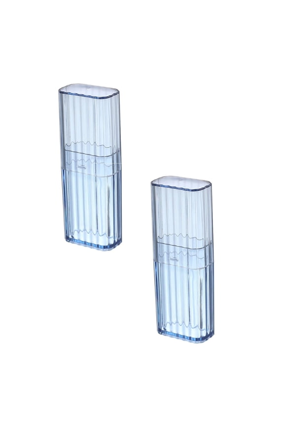 Portable Transparent Storage Box Travel Organizer Expert Packing Container For Small Items 2 Pack(Light blue*2,2Pcs)