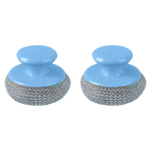 Solivara Pot Scrubber With Pet Style Handle For Kitchen Cookware And Rv Dishwashing(Blue*2,3.15*2.36in)