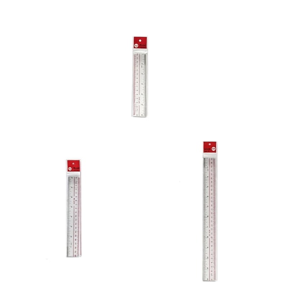 Solivara Precise Centimeter Ruler Plastic Straight Edge Measuring Device For Home Office Drawing (A*1+B*1+C*1,3Pcs)