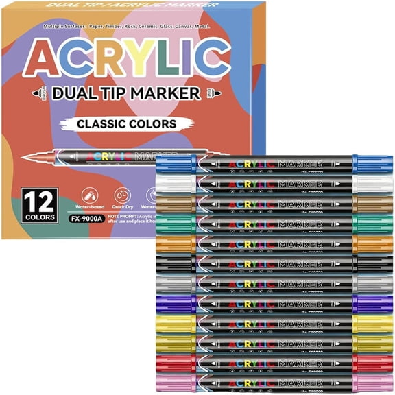 Solivara Quick Dry Double Tip Nail Pen For Creative Doodle Art (Black,6.30in)
