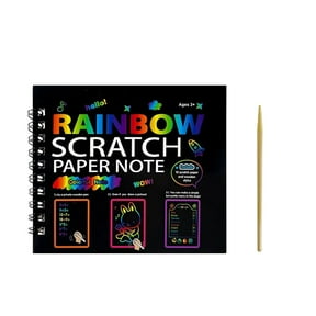 Solivara Rainbow Scratch Paper Craft Kit Magic Scratch Art Notes For Creative Drawing And Painting Art Set For Diy(A,5.12*4.33in)