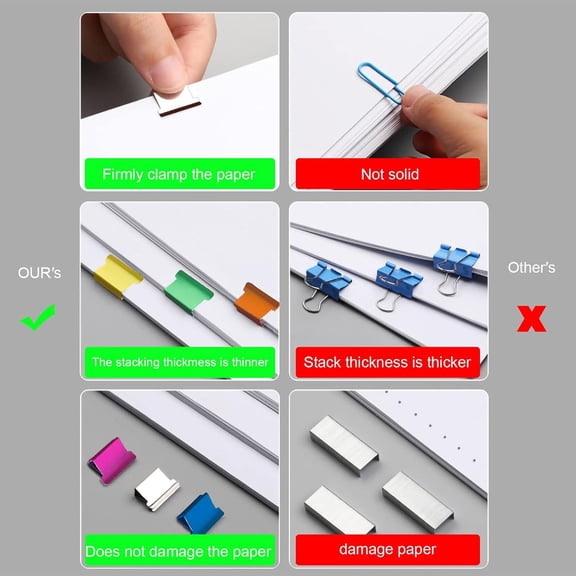 Solivara Reusable Clip Stapler Quick Binding Tool For Home Desk (Light Blue,2Pcs)