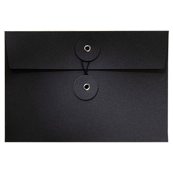 Solivara Reusable Transparent Envelopes With Thread Seals For Home Office Use (Black,One Size)