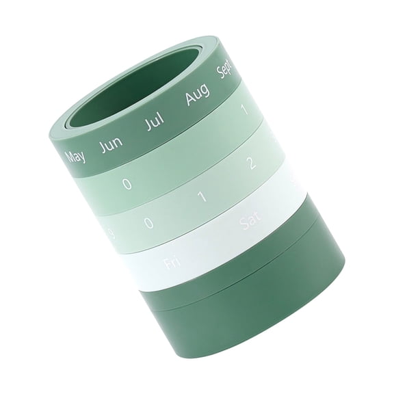 Solivara Rotating Desk Organizer 2 In 1 Pen Holder With Perpetual Calendar For Stationery And Small Items(Green,4.53*3.46*3.46in)