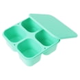 thumbnail image 1 of Solivara Silicone Divided Lunch Box With Lid Snack Packing Container For Fridge Fresh Storage Kitchen (green,6.50*2.28in), 1 of 9
