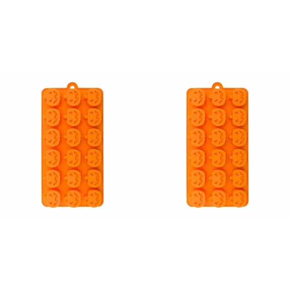 Solivara Silicone Halloween Pumpkin Baking Mold Nonstick Food Grade For Jelly Fondant Cake And Chocolate Candy Making(Orange*2,One Size)