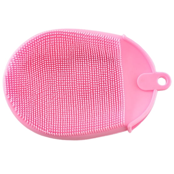 Solivara Silicone Scrub Cleaning Sponge Multi Purpose Dish Cleaner For Pots Pans Stove And Vegetables Home Kitchen Use(Pink,5.91*3.94in)