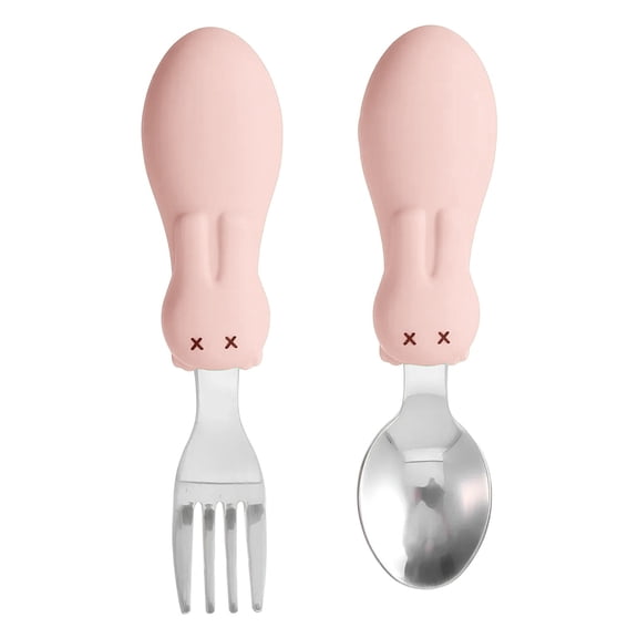Solivara Silverware Set Stainless Steel Fork And Spoon With Plastic Handle Dishwasher Safe For Home Use Stainless Steel(Pink,4.53*1.14*0.79in)