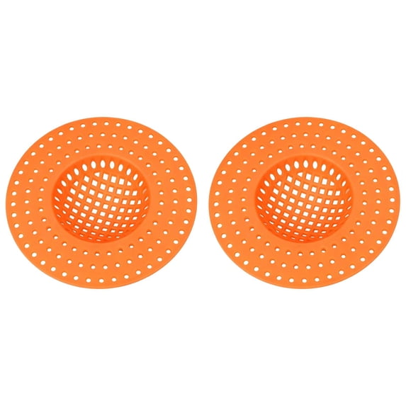 Solivara Sink Drain Filter Basket Anti Clog Strainer Catcher For Kitchen And Bathroom Bathtub(Orange*2,3.86*3.86 in)