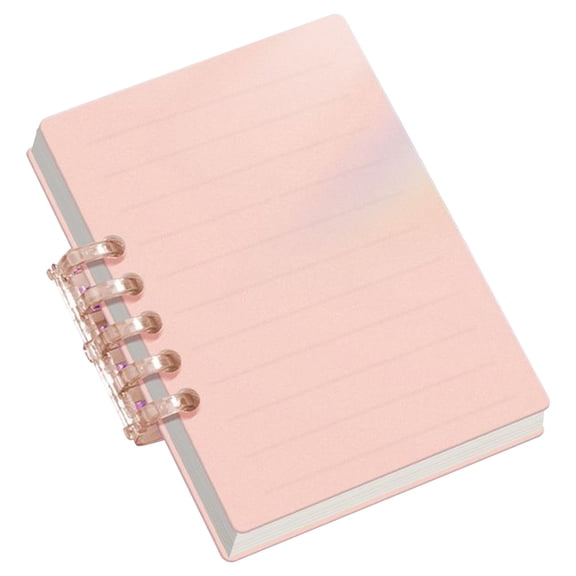 Solivara Small Discbound Notebook Removable Notepads Memo Set Loose Leaf For Home And Office(Pink,3.94*2.76in)