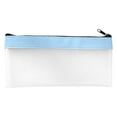 thumbnail image 1 of Solivara Smooth Zipper Tpu Pencil Case Transparent Medium Water Resistance For Stationery Multipurpose Rubber(Light Blue,7.87*3.94in), 1 of 9