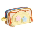thumbnail image 1 of Solivara Soft Pencil Pouch With Zipper Compartments For Office Art Supply (Yellow,One Size), 1 of 9