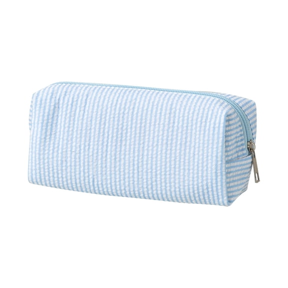 Solivara Spacious Nylon Pencil Case Full Opening Design Lightweight Multi Purpose Organizer For Cosmetics Electronics Travel(Light Blue,One Size)