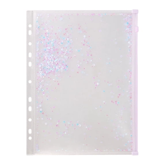 Solivara Sparkle Sequin Plastic Zipper Pockets Envelope Folders For Planner Filing And Document Organization(E,12.2*8.27in)