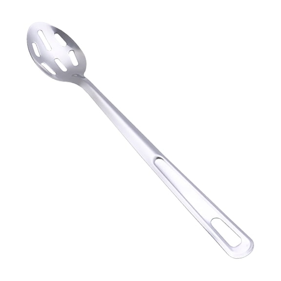 Solivara Stainless Common Serving Spoon Soup Spoon Colander Spoon Extended Sauté Spoon Non Slip With Hole (Silver,One Size)