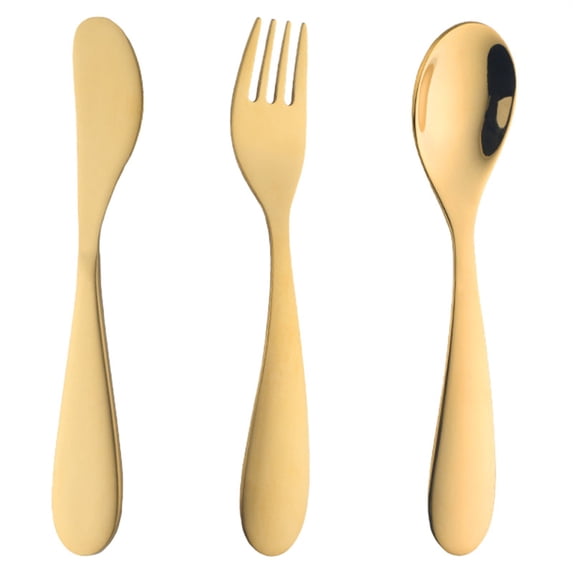 Solivara Stainless Steel Cutlery Set 3 Piece Fork Spoon Knife Polished Dishwasher Safe Multi Color (B,One Size)