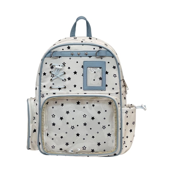 Solivara Star Large Capacity Ita Bag Backpack Purse Aesthetic Travel Daypack For Women,Blue,14.17*11.02*4.72 in