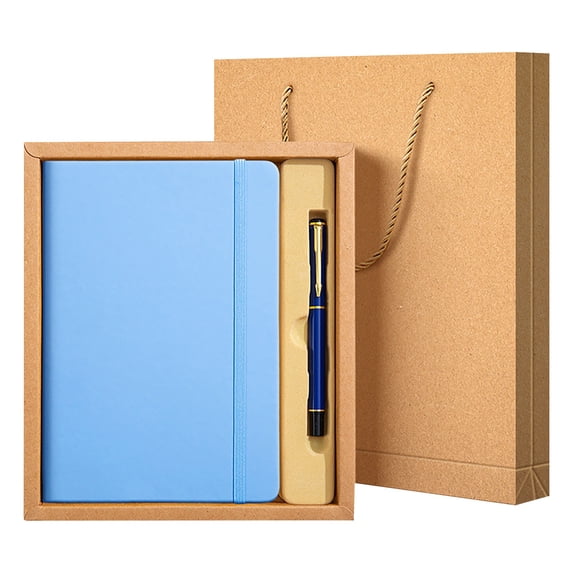 Solivara Strap Bound A5 Notepad Thickened For Daily Journal With Pen Box Package(Sky Blue,1pcs)