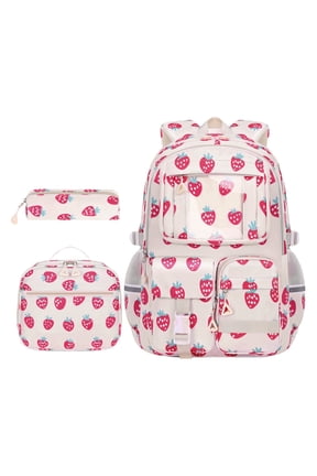 Strawberry Pattern Backpack For Home Office Shopping Outing (C,One Size)