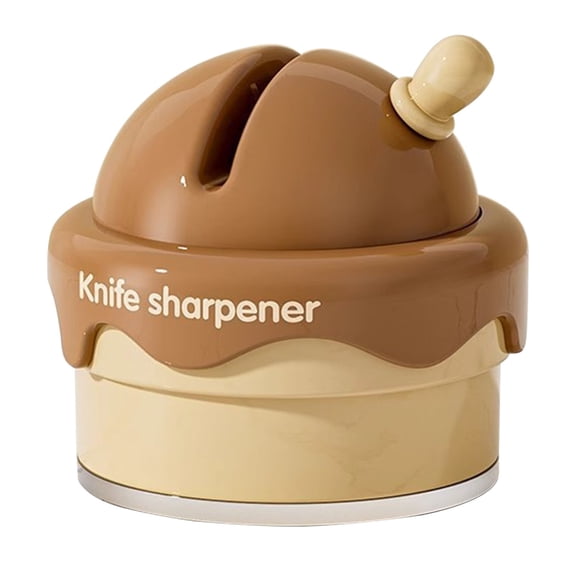 Solivara Suction Cup Knife Sharpener Portable For Utility Cutter And Scissors Home Restaurant Use Abs(Khaki,2.76*2.36in)