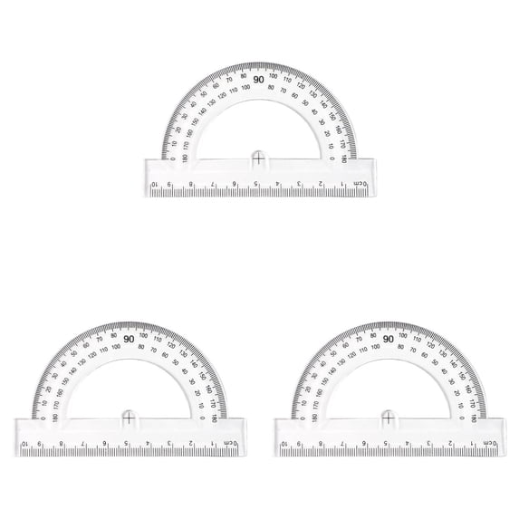 Solivara Swing Arm Plastic Protractor 3.94 Inch 180 Degree Semi Transparent For Classroom Students,Clear*3,3.94*2.76 in