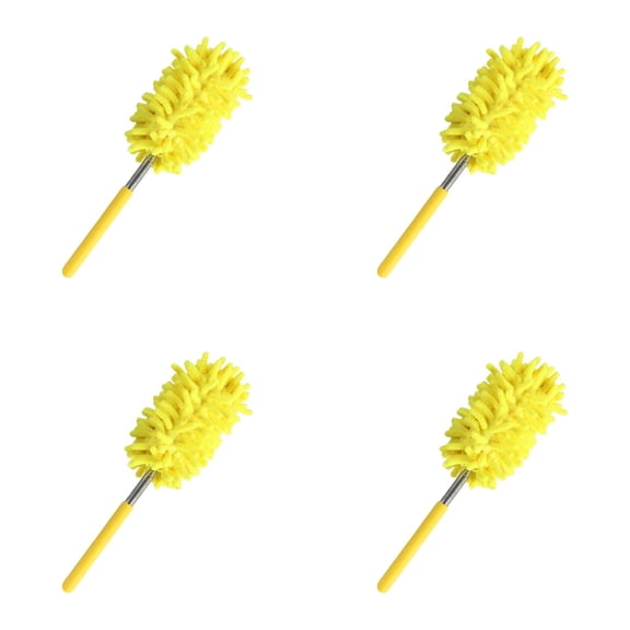 Solivara Telescoping Microfiber Duster With Pole For High Dusting Home Kitchen And Car(Yellow*4,9.45*3.94in)