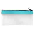 thumbnail image 1 of Solivara Tpu Smooth Zipper Pen Pencil Case Transparent Medium Water Resistance For Stationery Rubber(Blue,7.87*3.94in), 1 of 9