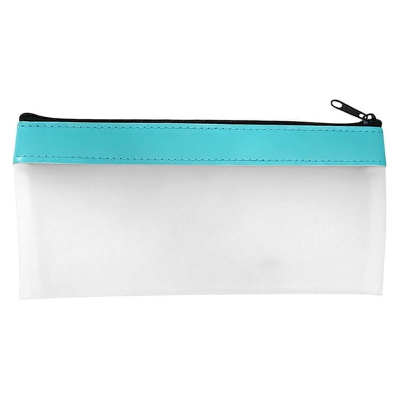 Solivara Tpu Smooth Zipper Pen Pencil Case Transparent Medium Water Resistance For Stationery Rubber(Blue,7.87*3.94in)