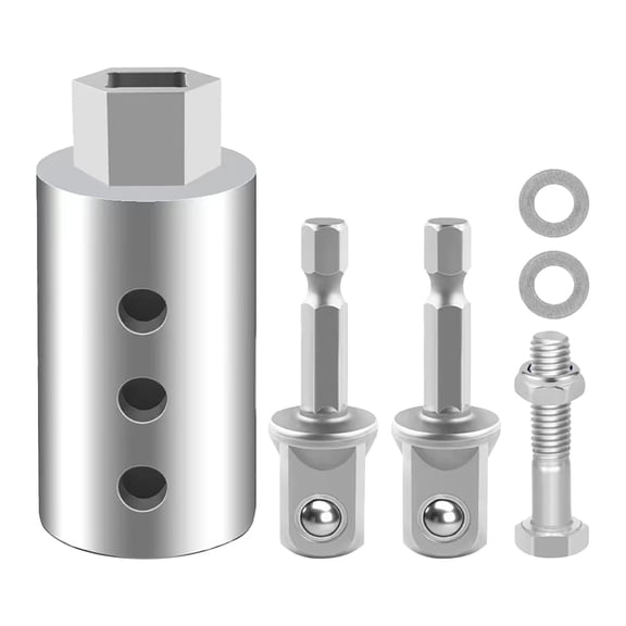 Solivara Trailer Jack Drill Adapter, 1/2 To 1 Inch Stainless Socket, For Any 1 Inch Drive On Trailer Jack, Heavy Duty Adapter Tool(Silver,One Size)