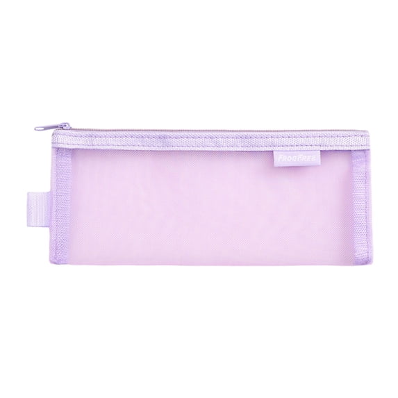 Solivara Transparent Mesh Pencil Bag Large Capacity Stationery Organizer For Home Office(Purple,3.5*8.1in)