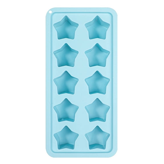Solivara Two Star Shaped Silicone Ice Block Tray Easy Demold For Water Beer And Holiday Ice Cubes(Blue,one size)