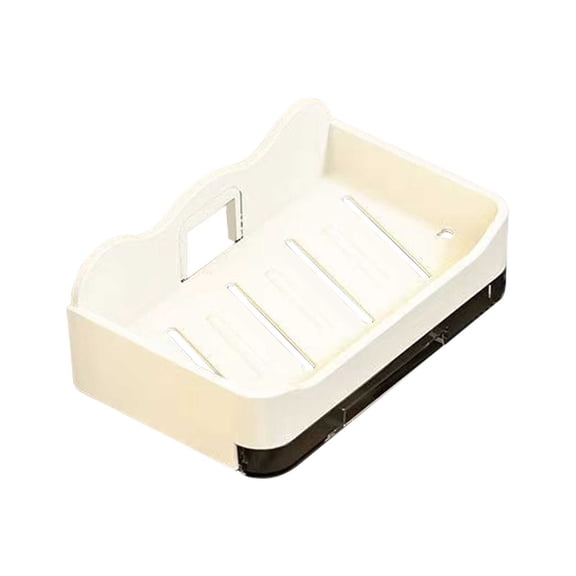 Solivara Wall Mounted Rectangle Soap Dish For Shower Removable Draining Soap Holder With Hooks For Bathroom And Kitchen(White,One Size)