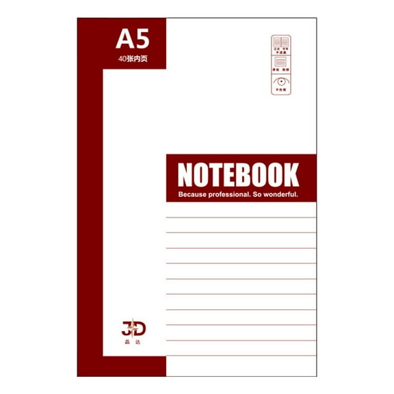 Solivara Wide Ruled A5 Notebook For Home Office And Daily Journal Paper(J,One Size)