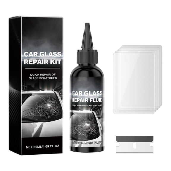 Solivara Windshield Repair Kit 50ml For Car Glass Chip Crack And Chip Fix Liquid(Black,4.96*1.18 in)