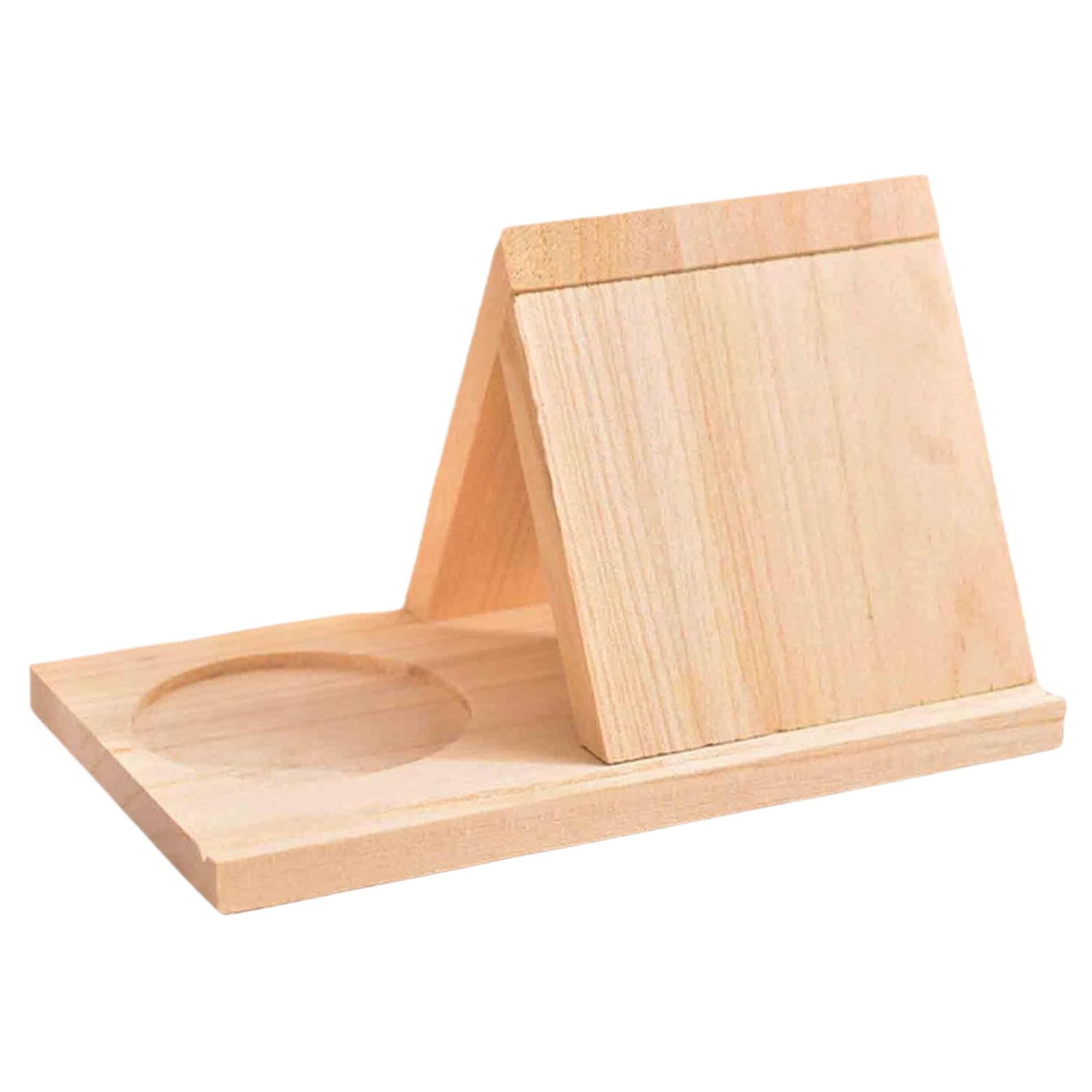 Solivara Wooden Triangular Bookmark Holder Set, Household Triangular Reading Stand With Cup Base Bookshelf That Secures Book Pages(Khaki,6.14*10*6in)