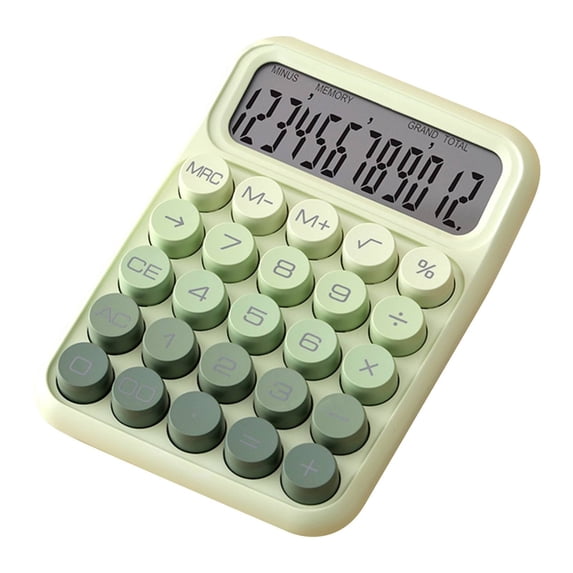 Solivari Desktop Calculator 12 Digit Comfortable Button Lcd Screen For Home Office Efficient (Light Green,One Size)
