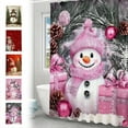 thumbnail image 1 of Solive Christmas Decorations 180x150cm Christmas Snowman Themed Decorative Shower Curtain Toilet Styles Available Holiday Party Wedding Anniversary Decor, 1 of 7