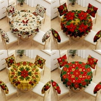 Solive Christmas Decorations Christmas Tablecloth With Santa Claus Decoration Mood For Christmas Day Holiday Party Wedding Anniversary Decor