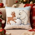 thumbnail image 1 of Solive Christmas Pillow Covers 10x10 inch Decoration Festive Christmas Printed Pillow Covers Home Pillowcases Xmas Holiday Decorative Indoor Pillow Case, 1 of 6