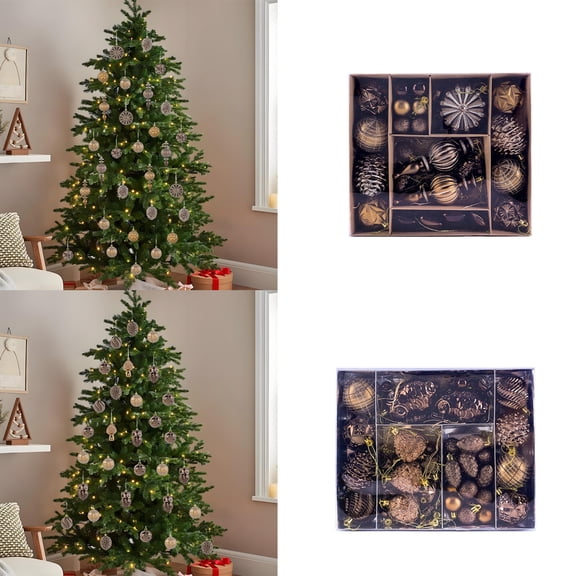 Solive Christmas Tree Ornaments Artificial Mixed Color Ornaments Window Display Balls Hanging Christmas Tree Decorations Holiday Party Wedding Anniversary Decor