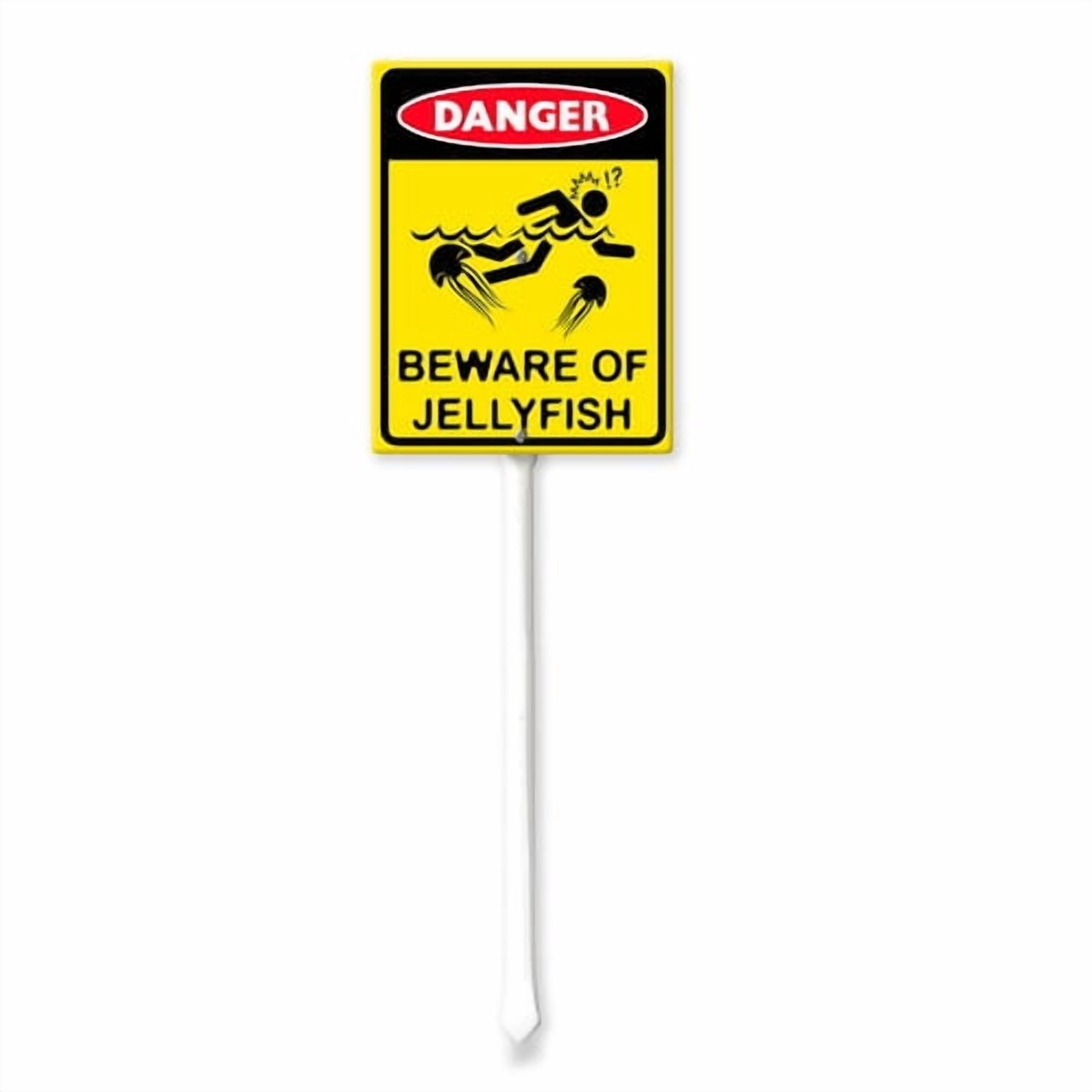 Soliyoahee Beware of Jellyfish Sign with Stake 8x12inch Rustproof ...