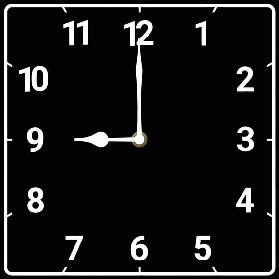 Soliyoahee Black Wall Clock 10inch Wooden Square Clock Living Room Decoration Silent No Tick Battery Powered for Living Room Kitchen Bathroom Bedroom Office (Style 12)
