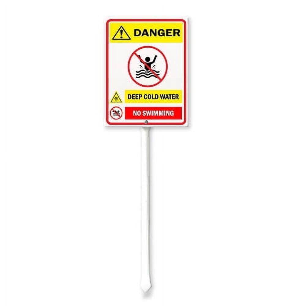 Soliyoahee Dangerous Water Depth No Swimming Yard Sign with Stake ...