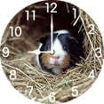 thumbnail image 1 of Soliyoahee Guinea Pig Clock 10inch Wooden Round Wall Clock Home Decor Silent No Tick Battery Powered for Living Room Bedroom Kitchen Farmhouse, 1 of 6