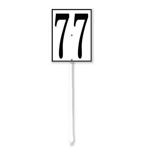 Soliyoahee Number 77 Sign 7x8.8inch Metal Letters with Stakes Outdoor ...