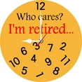 thumbnail image 1 of Soliyoahee Retirees Care Wall Clock 10inch Wooden Round Retro Clock Silent Non-tick Battery Powered for Retirees Retirement Gift (Orange Color), 1 of 6