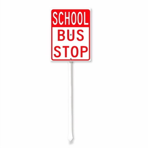 Soliyoahee School Bus Stop Yard Sign with Stake 8x12inch Rustproof Aluminum Lawn Decorations Sign for Outdoor Road Street Garden Decor